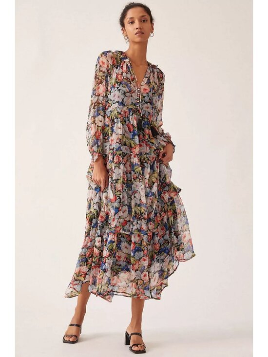 Anthropologie Dresses & Skirts - Anthropologie The Marais Printed Chiffon Maxi Dress Size Small 36688